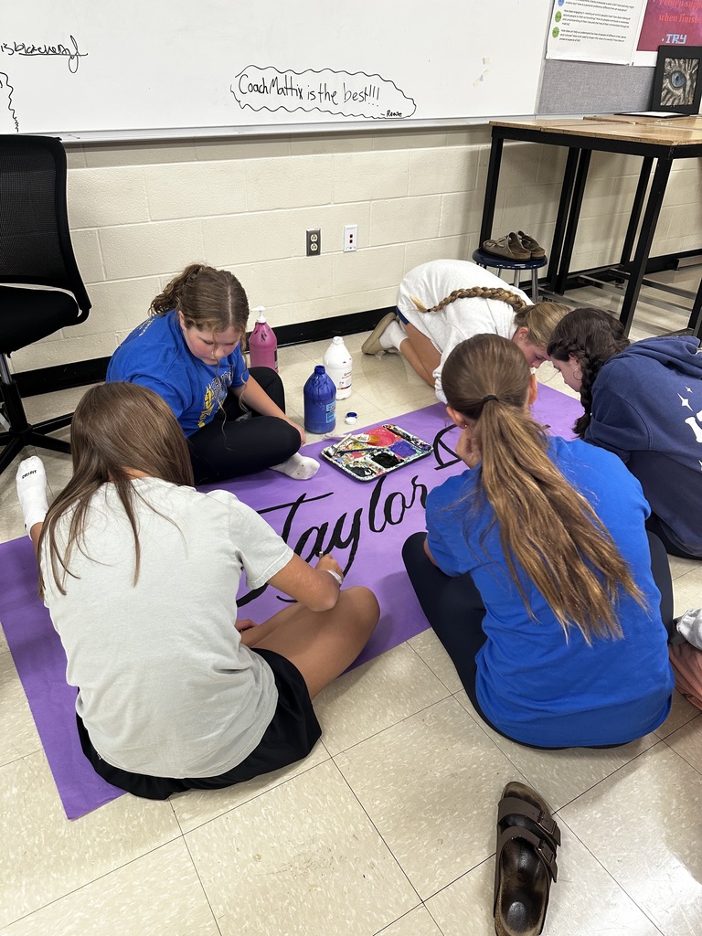 🎨 Our art room has been buzzing with creativity! Students have been working hard designing and painting banners for a variety of upcoming events, including Breast Cancer Awareness and Volleyball Senior Night. 💕🏐 We love seeing their artistic talents shine through to support our school and community! 👏✨ #StudentArtists #SchoolSpirit #CreativeGoblins #HarrisonMiddleSchool