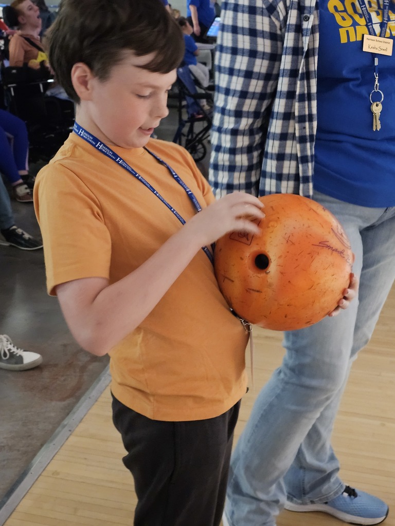 students practicing bowling