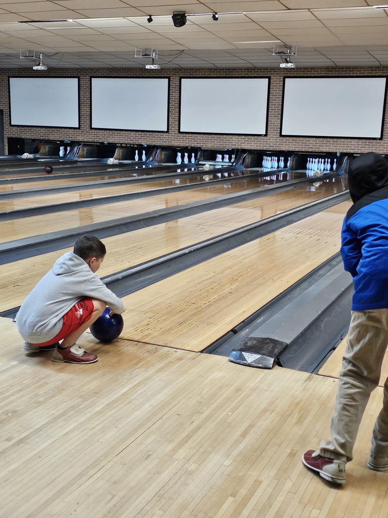 students practicing bowling
