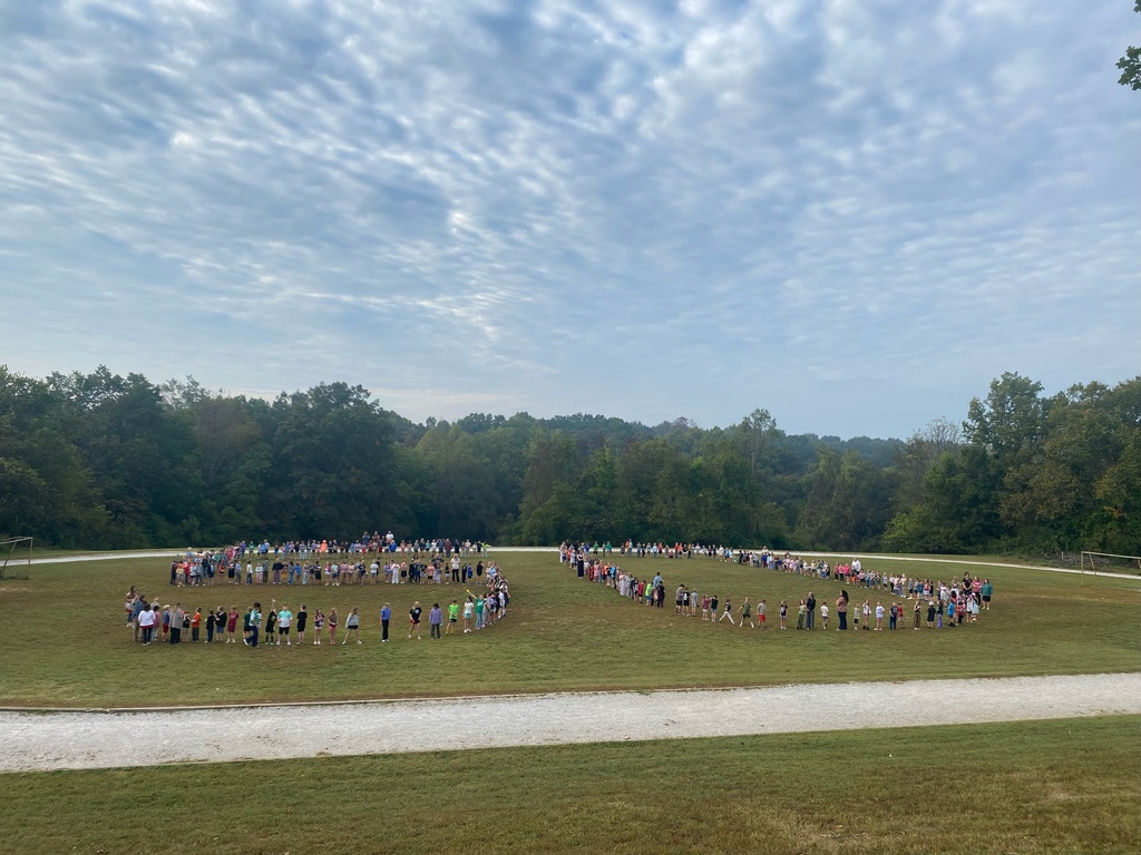 Forest Heights students in the shape of the number 50