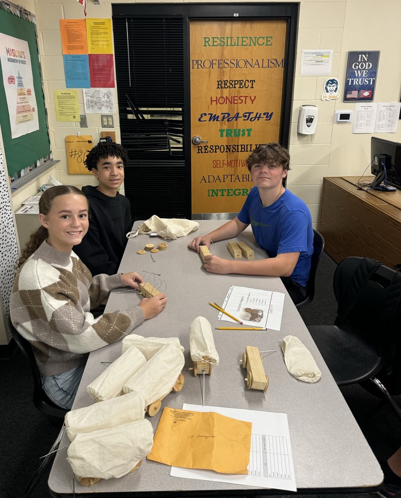 Students in Mrs. O’Dell’s Career Development classes took part in the Wagon Masters event, practicing bartering skills by building wagons! 🛠️ Each team had to trade and negotiate for the best wagon parts — a fun and creative way to learn real-world decision-making skills!  A big thank you to Boone County Extension Agents Denyse Hensley and Ashley Edson for bringing this wonderful activity to HMS! 💙💛  #HarrisonMiddleSchool #GreatGoblins #CareerDevelopment #WagonMasters #HandsOnLearning #RealWorldSkills #CommunityPartners