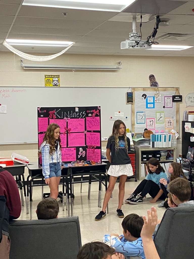 💛 Kindness Matters! Ellee and Mia shared a wonderful message about kindness with our 6th Grade FCA . 🌟 Great job, girls — we’re proud of your leadership and hearts for others! 💙💛  #HarrisonMiddleSchool #GreatGoblins #FCA #KindnessMatters #StudentLeaders