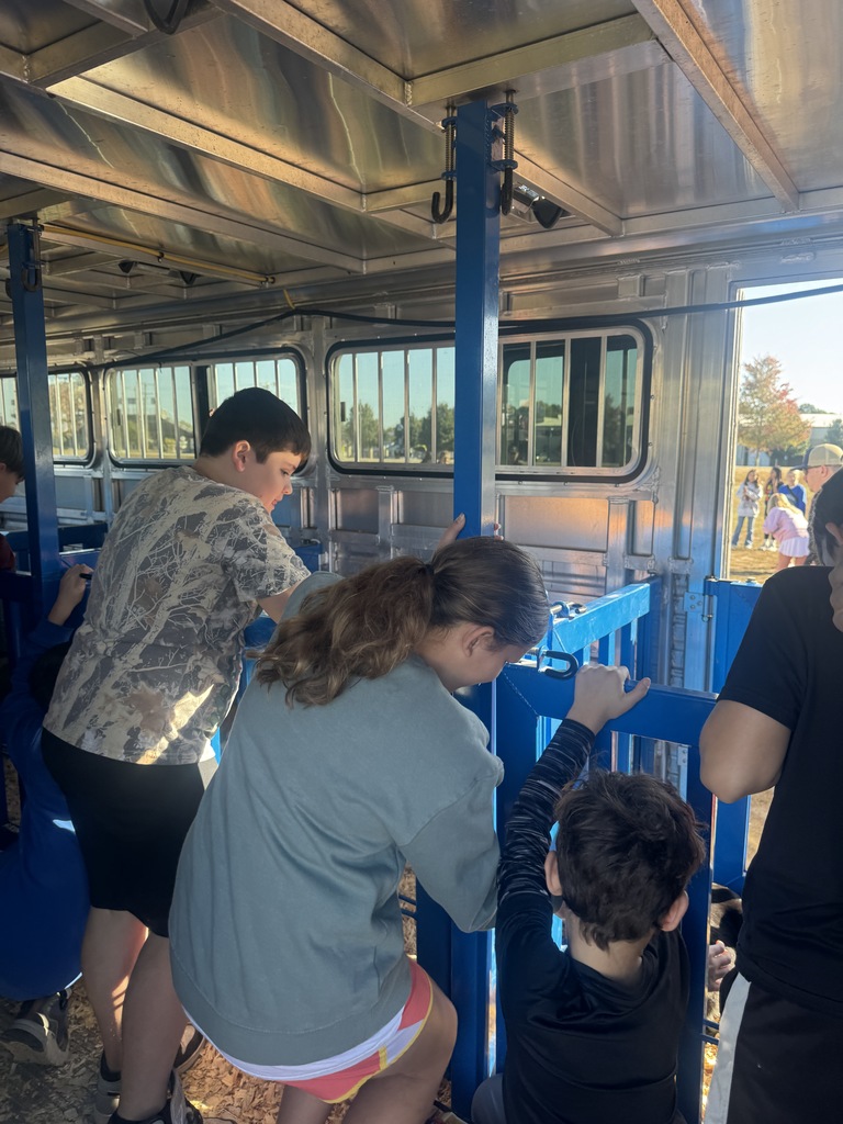 🌾 Farm-Fresh Fun! HMS 5th & 6th graders loved the FFA Agriculture Experience, learning hands-on with real livestock! 🐐🐄  A huge thank you to the Harrison FFA team for bringing this experience to our students! 💙💛 #HarrisonMiddleSchool #GreatGoblins #HarrisonFFA #HandsOnLearning #AgEducation