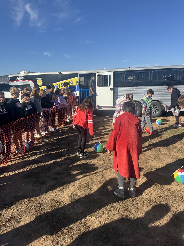 🌾 Farm-Fresh Fun! HMS 5th & 6th graders loved the FFA Agriculture Experience, learning hands-on with real livestock! 🐐🐄  A huge thank you to the Harrison FFA team for bringing this experience to our students! 💙💛 #HarrisonMiddleSchool #GreatGoblins #HarrisonFFA #HandsOnLearning #AgEducation