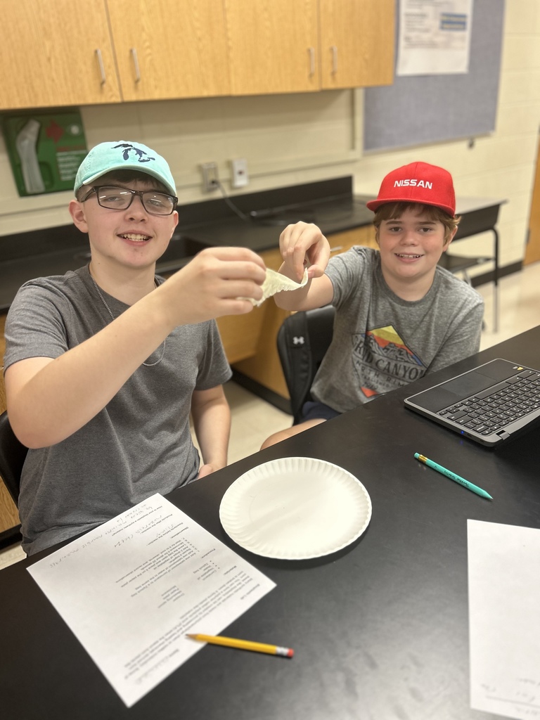 🧪 Science in Action! Mrs. Scoggins’ students explored “Is bioplastic a synthetic material?” 🌱  They learned that bioplastics are made from natural materials like cornstarch or sugarcane — and even made their own in the microwave! 💙💛   #HarrisonMiddleSchool #GreatGoblins #HMSScience #HandsOnLearning #STEMFun #Bioplastics
