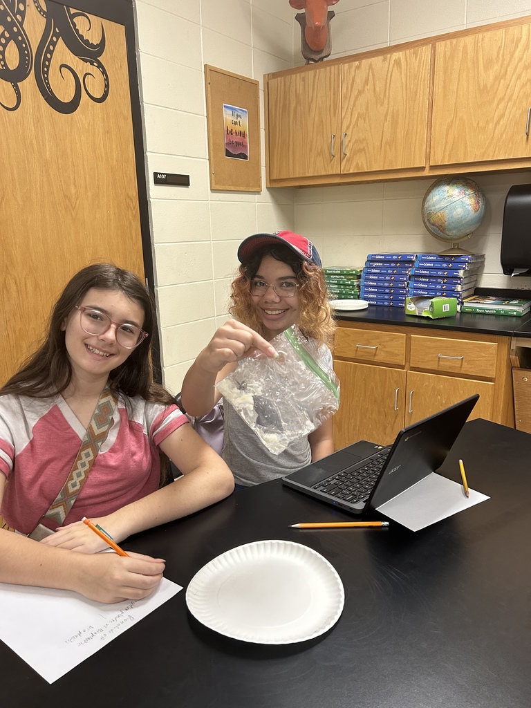 🧪 Science in Action! Mrs. Scoggins’ students explored “Is bioplastic a synthetic material?” 🌱  They learned that bioplastics are made from natural materials like cornstarch or sugarcane — and even made their own in the microwave! 💙💛   #HarrisonMiddleSchool #GreatGoblins #HMSScience #HandsOnLearning #STEMFun #Bioplastics