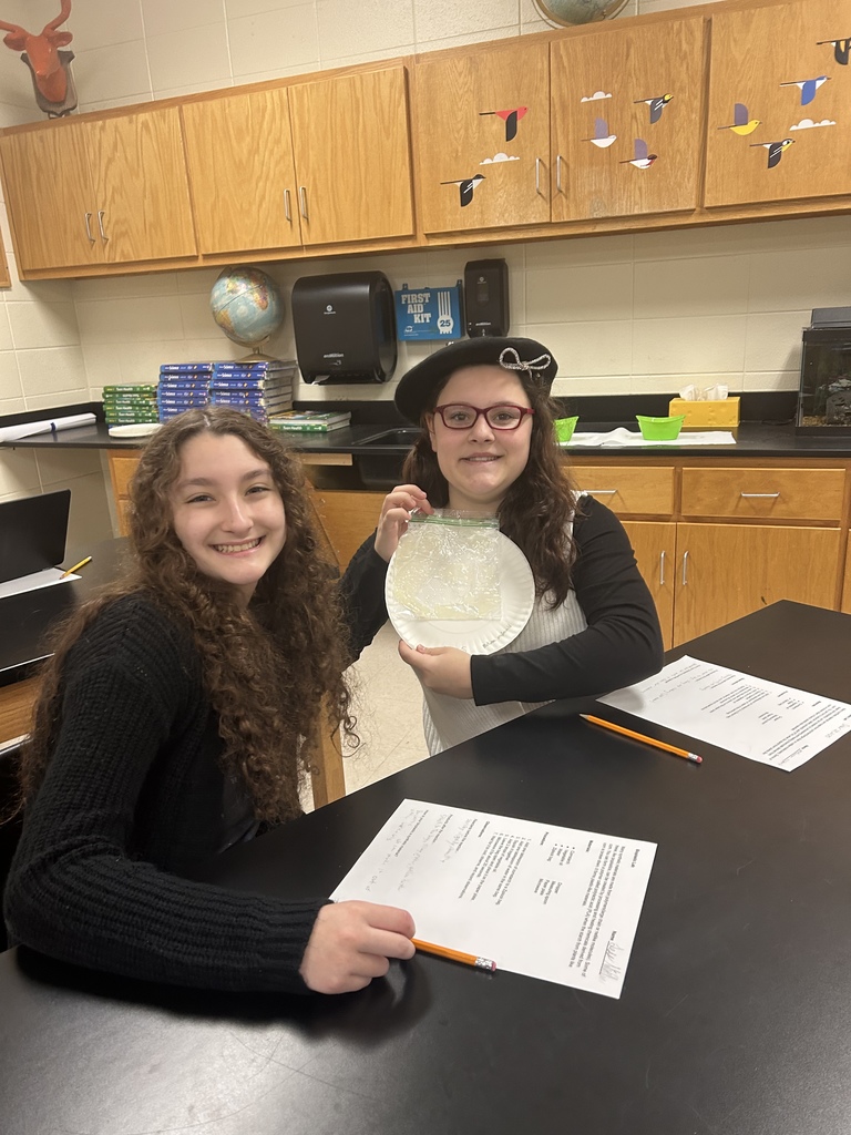 🧪 Science in Action! Mrs. Scoggins’ students explored “Is bioplastic a synthetic material?” 🌱  They learned that bioplastics are made from natural materials like cornstarch or sugarcane — and even made their own in the microwave! 💙💛   #HarrisonMiddleSchool #GreatGoblins #HMSScience #HandsOnLearning #STEMFun #Bioplastics