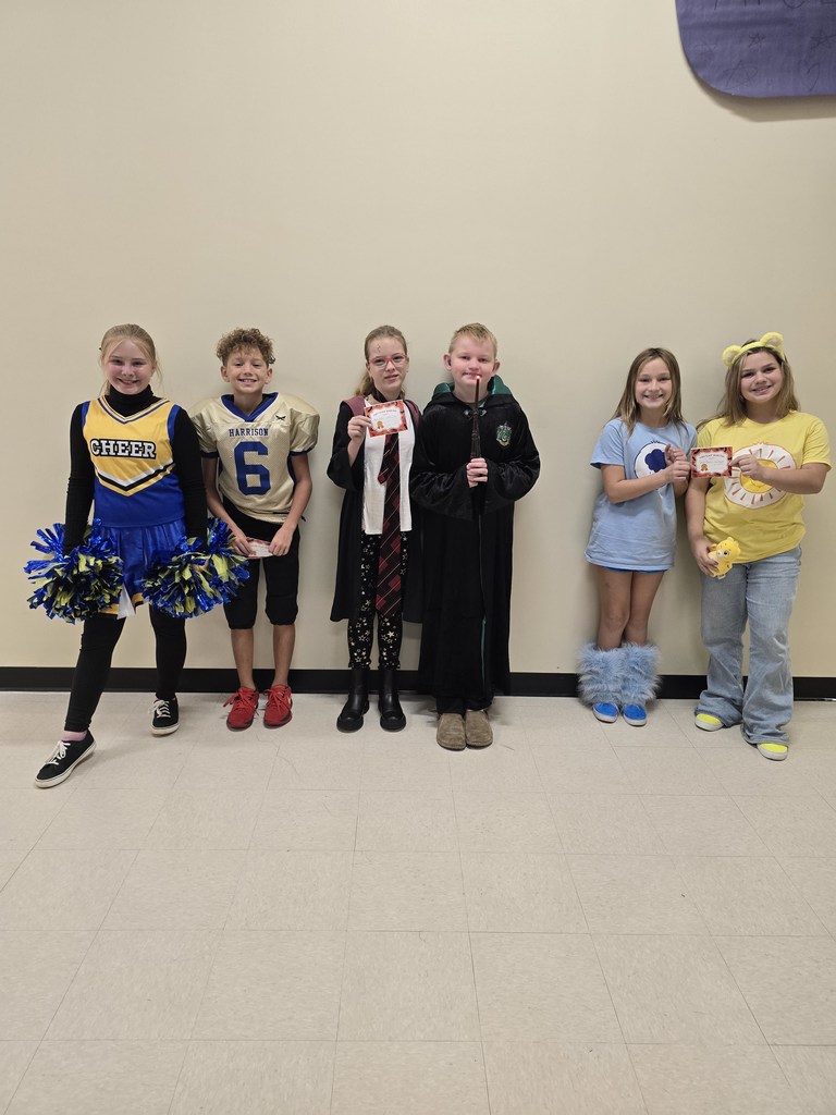 🎃 Trailblazer Costume Winners! Check out our HMS Trailblazers 5th Grade Team — what a fun and creative group of students! 👻✨  We loved seeing all the school spirit and creativity! 💙💛 #HarrisonMiddleSchool #GreatGoblins #Trailblazers #CostumeFun #HMSPride