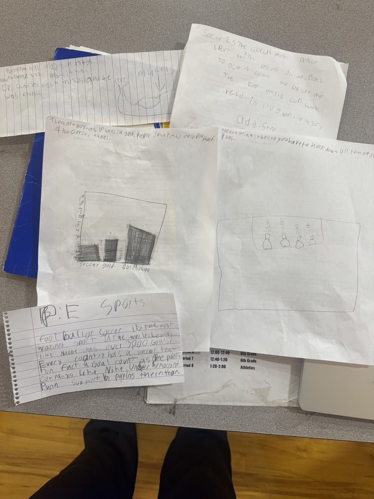 Cross-Curricular Learning at Harrison Middle School! 🏫💪✏️ Coach Klott’s PE classes took learning to the next level by blending Literacy, Writing, and Science into their physical education lessons! Students chose a topic from the PE Word Wall and wrote 2–3 sentences about it, created a graph or picture with a short description, and students were encouraged to provide printed resources for their work.   We love seeing our Goblins make connections across subjects while staying active and engaged! 💛💙 #HMSGoblins #CrossCurriculumLearning #ActiveMindsActiveBodies #WeAreHarrison #GreatGoblins