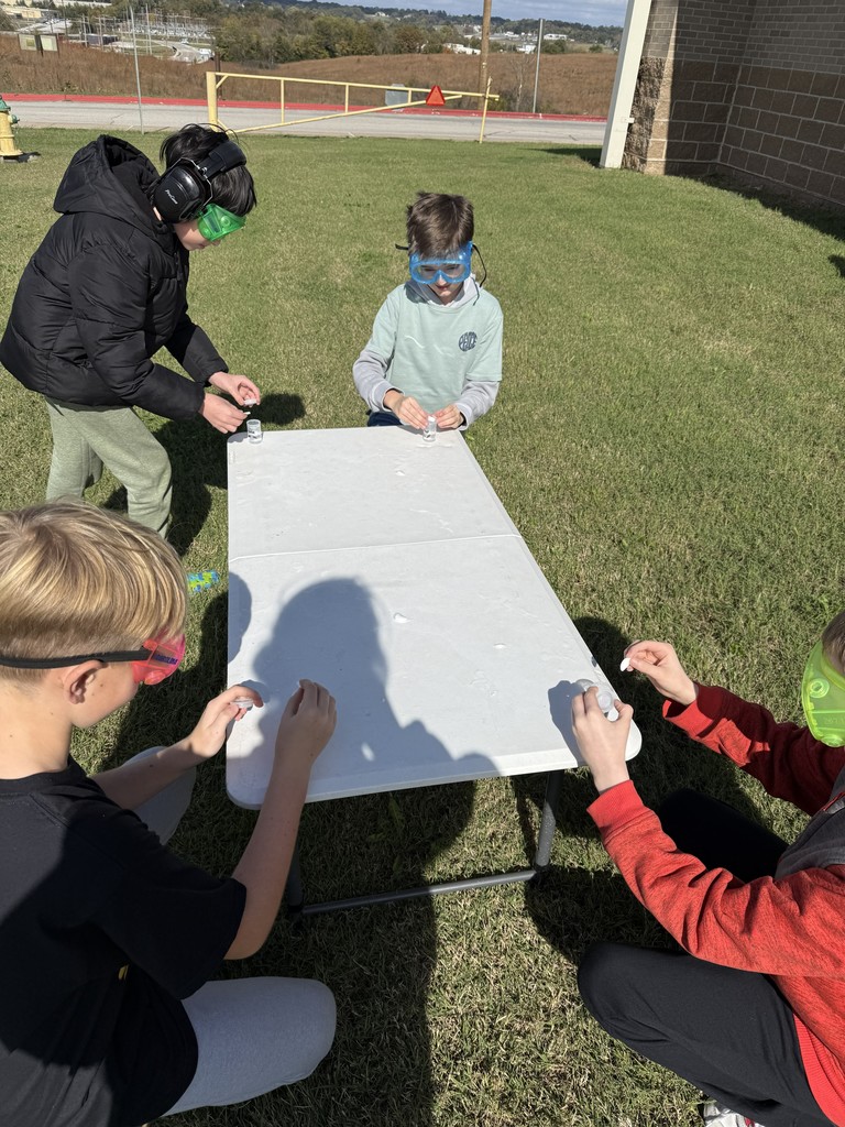 👻🚀 Ghost Rockets in Science! Ms. Still’s 5th Grade Lions learned first-hand how chemical reactions work by building and launching Ghost Rockets! 💥  A fun and exciting way to see science in action! 💙💛 #HarrisonMiddleSchool #GreatGoblins #HMSScience #HandsOnLearning #STEMFun #GhostRockets