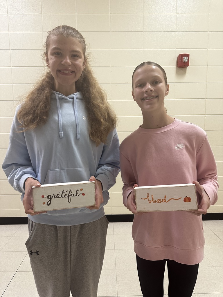 students with gratitude blocks