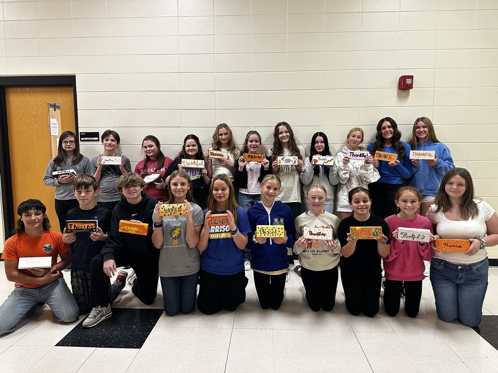 students with gratitude blocks