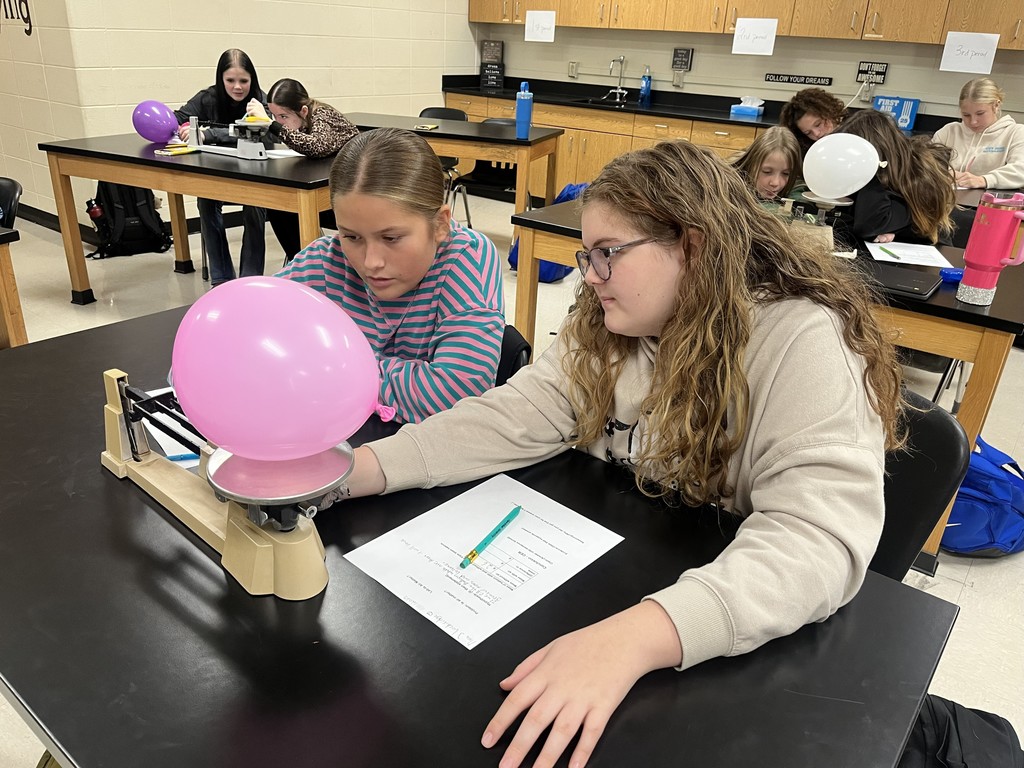 🧪🎈 Is Air Matter? Our 7th-Grade Scientists Say YES!  Mrs. Bryant’s 7th-grade scientists set out to investigate whether air is matter. Using balloons and a triple-beam balance, students compared the mass of a deflated balloon to an inflated one.  They discovered that the inflated balloon weighed more — proving that air has mass and takes up space!  Hands-on experiments like this help students see science in action! 💙💛  #HarrisonMiddleSchool #GreatGoblins #ScienceIsEverywhere #7thGradeScience #HandsOnLearning #FutureScientists