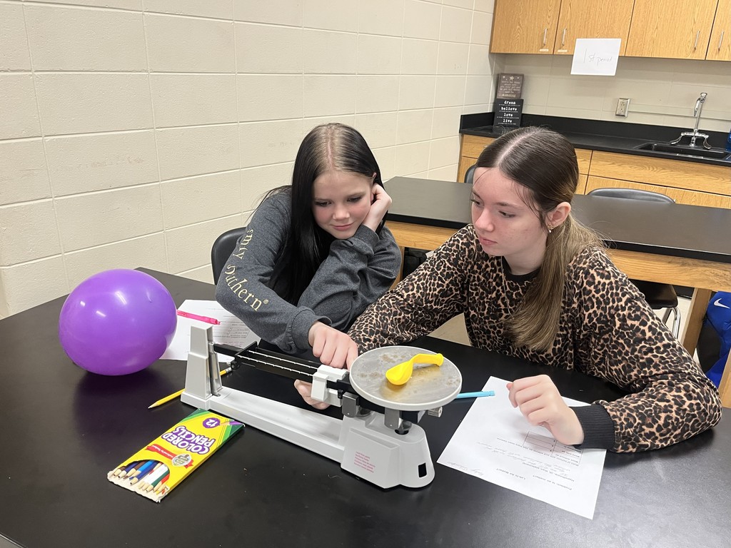 🧪🎈 Is Air Matter? Our 7th-Grade Scientists Say YES!  Mrs. Bryant’s 7th-grade scientists set out to investigate whether air is matter. Using balloons and a triple-beam balance, students compared the mass of a deflated balloon to an inflated one.  They discovered that the inflated balloon weighed more — proving that air has mass and takes up space!  Hands-on experiments like this help students see science in action! 💙💛  #HarrisonMiddleSchool #GreatGoblins #ScienceIsEverywhere #7thGradeScience #HandsOnLearning #FutureScientists