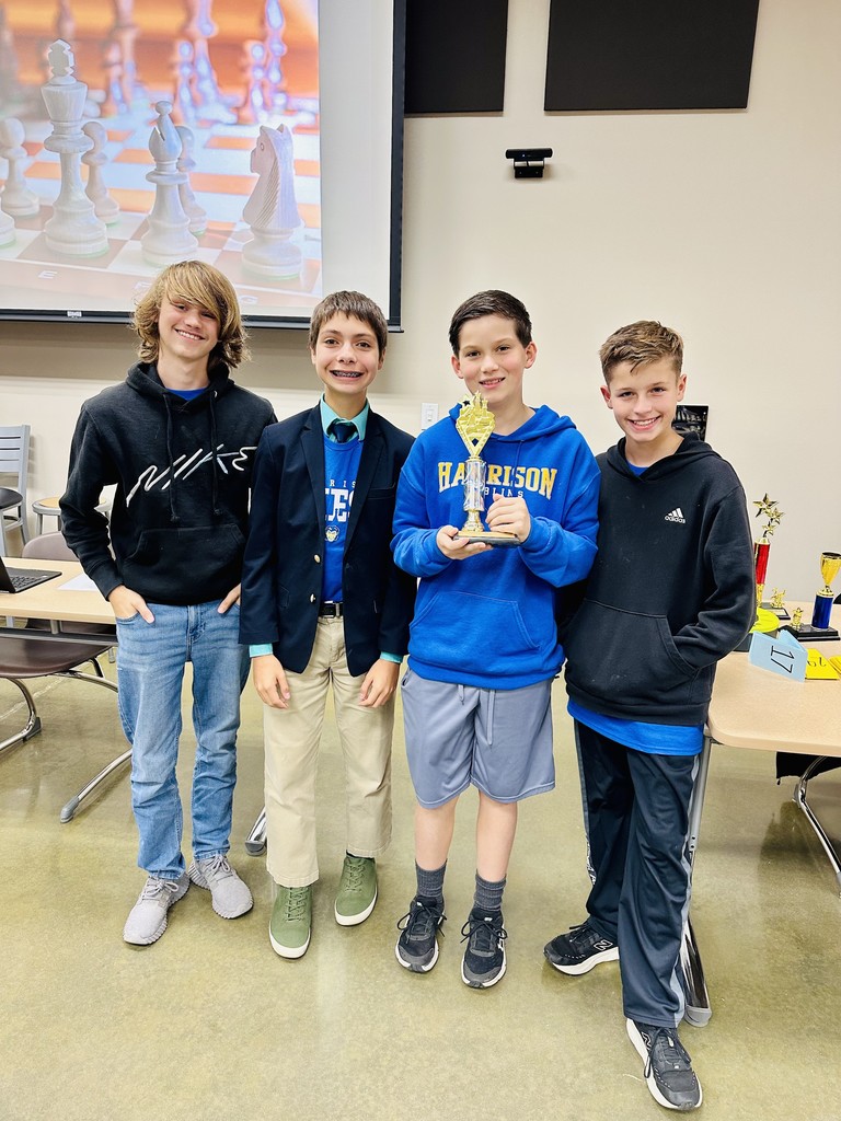 ♟️🏆 Congratulations, HMS Chess Team! 🏆♟️  Out of 12 districts, our Junior High Chess Team brought home a 2nd place finish! 🎉  Way to go, Great Goblins — we’re so proud of your hard work, strategy, and teamwork! 💙💛  #HarrisonMiddleSchool #GreatGoblins #HMSChess #StudentSuccess #Teamwork #ProudMoment