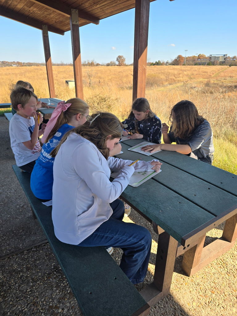 ☀️📘 Outdoor Learning at Its Best! 📘☀️  Mrs. Mathis' math class took advantage of the beautiful 76-degree weather and turned Baker Prairie Natural Area into their very own outdoor classroom today!  A perfect day for fresh air, focused learning, and enjoying the natural beauty around us. 💙💛  #HarrisonMiddleSchool #GreatGoblins #OutdoorLearning #MathClass #BakerPrairie #HandsOnLearning