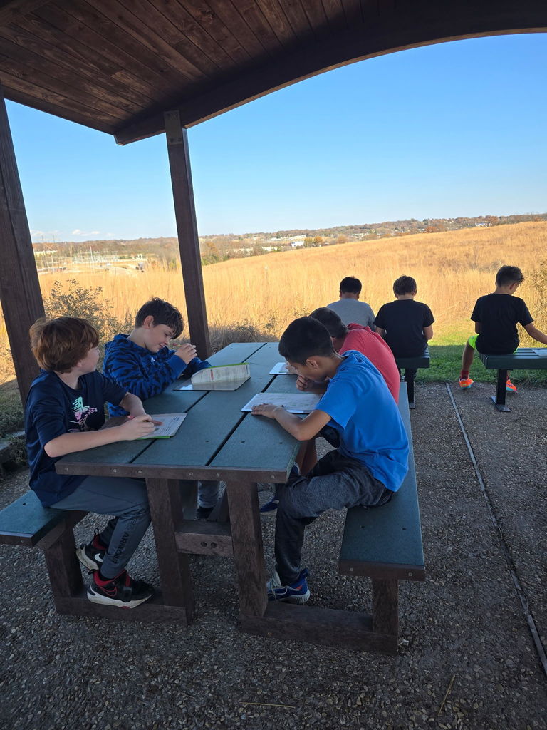 ☀️📘 Outdoor Learning at Its Best! 📘☀️  Mrs. Mathis' math class took advantage of the beautiful 76-degree weather and turned Baker Prairie Natural Area into their very own outdoor classroom today!  A perfect day for fresh air, focused learning, and enjoying the natural beauty around us. 💙💛  #HarrisonMiddleSchool #GreatGoblins #OutdoorLearning #MathClass #BakerPrairie #HandsOnLearning
