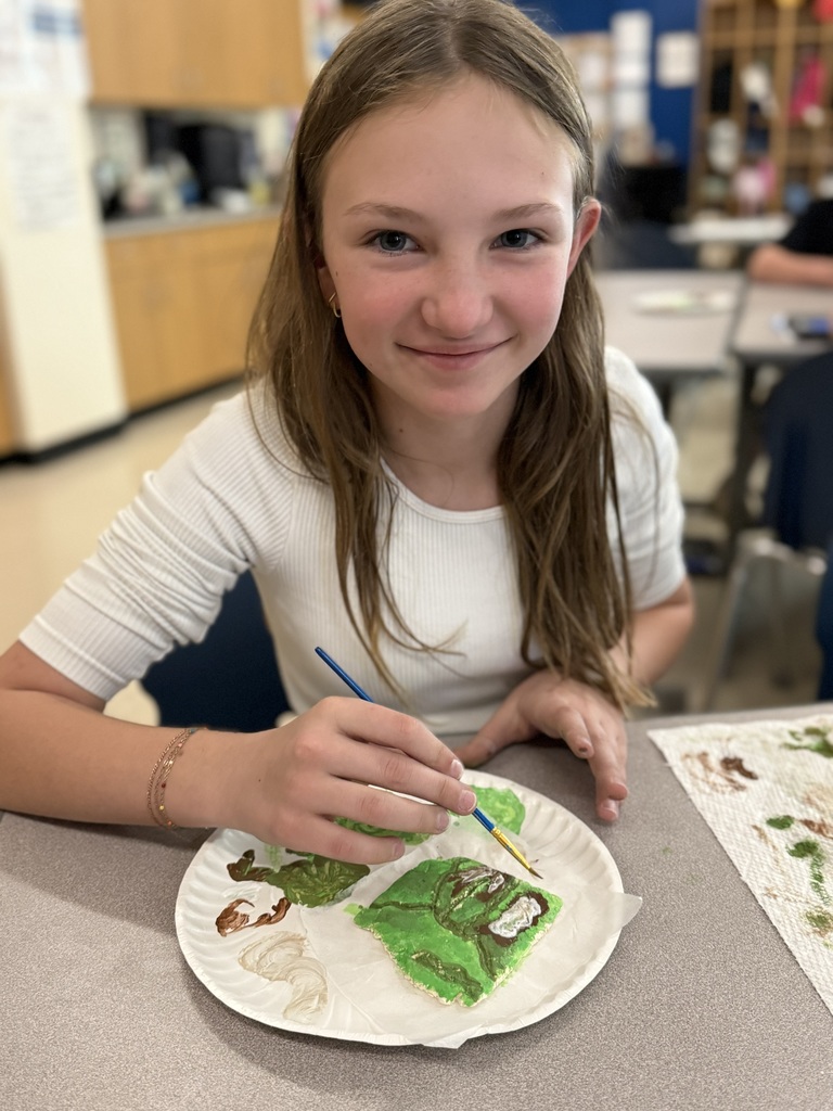 🗺️🎨 Topography in 3D! 🎨🗺️  Mrs. Still’s 5th Grade Social Studies class is diving into topographical maps, and today they brought their learning to life!  Students used air-dry clay to create 3D topographical maps of Arkansas, then painted them to reflect the state’s unique landforms and elevations.  What a fun and hands-on way to explore geography! 💙💛  #HarrisonMiddleSchool #GreatGoblins #SocialStudies #Topography #HandsOnLearning #ArkansasGeography #CreativeClassroom