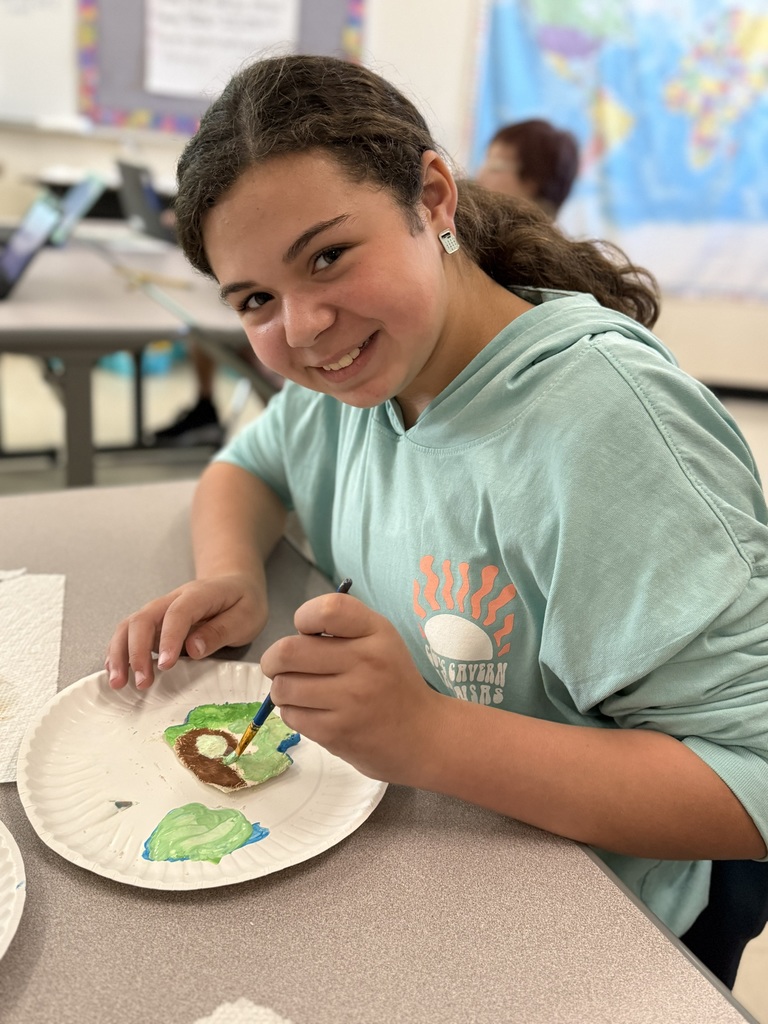 🗺️🎨 Topography in 3D! 🎨🗺️  Mrs. Still’s 5th Grade Social Studies class is diving into topographical maps, and today they brought their learning to life!  Students used air-dry clay to create 3D topographical maps of Arkansas, then painted them to reflect the state’s unique landforms and elevations.  What a fun and hands-on way to explore geography! 💙💛  #HarrisonMiddleSchool #GreatGoblins #SocialStudies #Topography #HandsOnLearning #ArkansasGeography #CreativeClassroom
