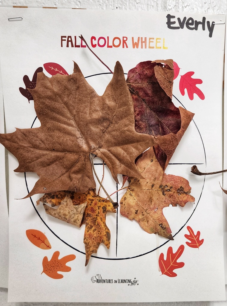 student's "Fall Color Wheel" art project