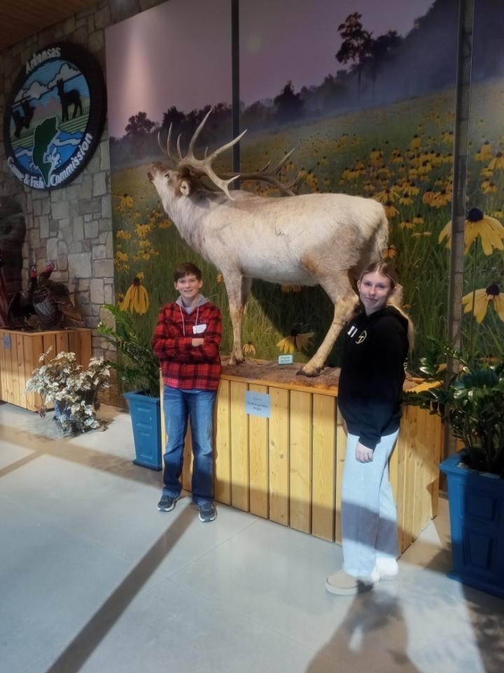 🌟 EAST Student Champions on the Move! 🌟  EAST Student Champions Lily P. and Wyatt W. attended the Northwest Arkansas Student Champion Gathering at the JB and Johnelle Hunt AGFC Nature Center in Springdale on Friday!  They participated in leadership training designed to help them grow as leaders in our EAST program — and even had time to explore the beautiful nature center. 🍃🦌  We can’t wait to see the ideas and inspiration they bring back to our EAST team! 💙💛  #HarrisonMiddleSchool #GreatGoblins #EASTInitiative #StudentChampions #Leadership #HandsOnLearning #FutureLeaders