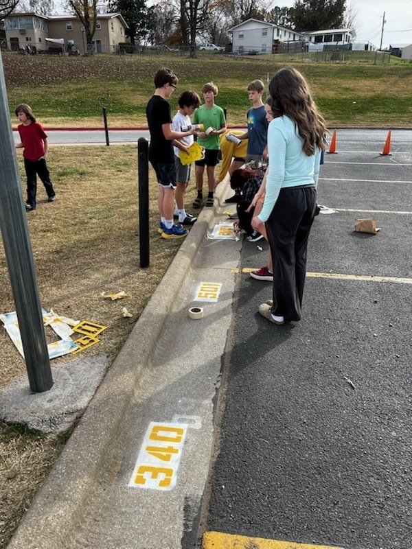🛠️🌱 Agri Science in Action! 🌱🛠️  Mr. Jennings’ Introduction to Agriculture Science students have been hard at work making improvements around our campus!  This week, his class repainted the numbered parking spaces used during fire drills and evacuation drills — an important part of keeping our school organized and safe.  Thank you for helping improve our school, Agri Science students! We appreciate your hard work and pride in our campus. 💙💛  #HarrisonMiddleSchool #GreatGoblins #AgriScience #CampusImprovements #HandsOnLearning #StudentLeadership