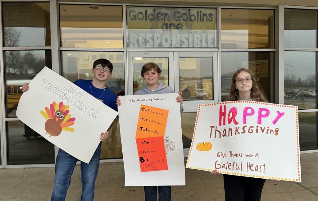 We love seeing our students share kindness and joy!  #HarrisonMiddleSchool #GreatGoblins #ThanksgivingSpirit #StudentLeaders #ChooseKindness #GobbleGobble