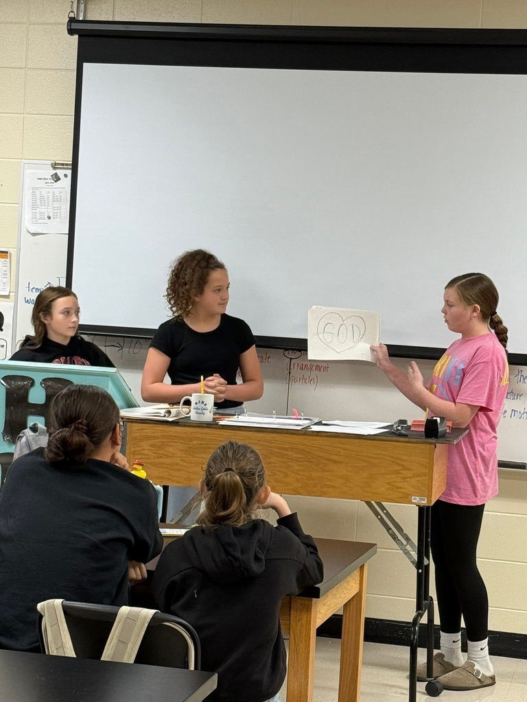 🙏💙 A Message from 7th Grade FCA 💙🙏  In FCA today, Westyn, Hadley, and Bellah shared an encouraging message about trusting in God even when times are hard. They reminded their peers that God has a plan for each of us, and even in moments of anxiety, stress, or struggle, we are called to stay focused and rely on His guidance.  These young ladies did an amazing job speaking truth and encouragement to their classmates. We are so proud of their leadership! 💛  #HarrisonMiddleSchool #GreatGoblins #FCA #FaithInAction #StudentLeaders 