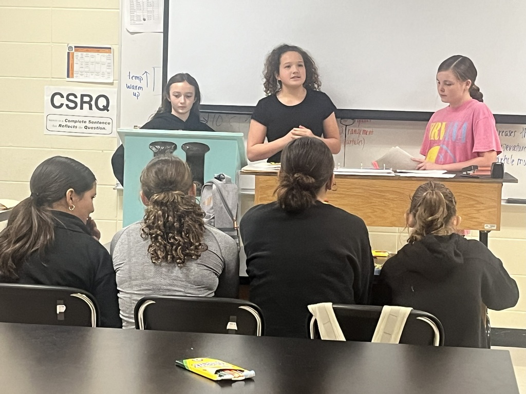 🙏💙 A Message from 7th Grade FCA 💙🙏  In FCA today, Westyn, Hadley, and Bellah shared an encouraging message about trusting in God even when times are hard. They reminded their peers that God has a plan for each of us, and even in moments of anxiety, stress, or struggle, we are called to stay focused and rely on His guidance.  These young ladies did an amazing job speaking truth and encouragement to their classmates. We are so proud of their leadership! 💛  #HarrisonMiddleSchool #GreatGoblins #FCA #FaithInAction #StudentLeaders 