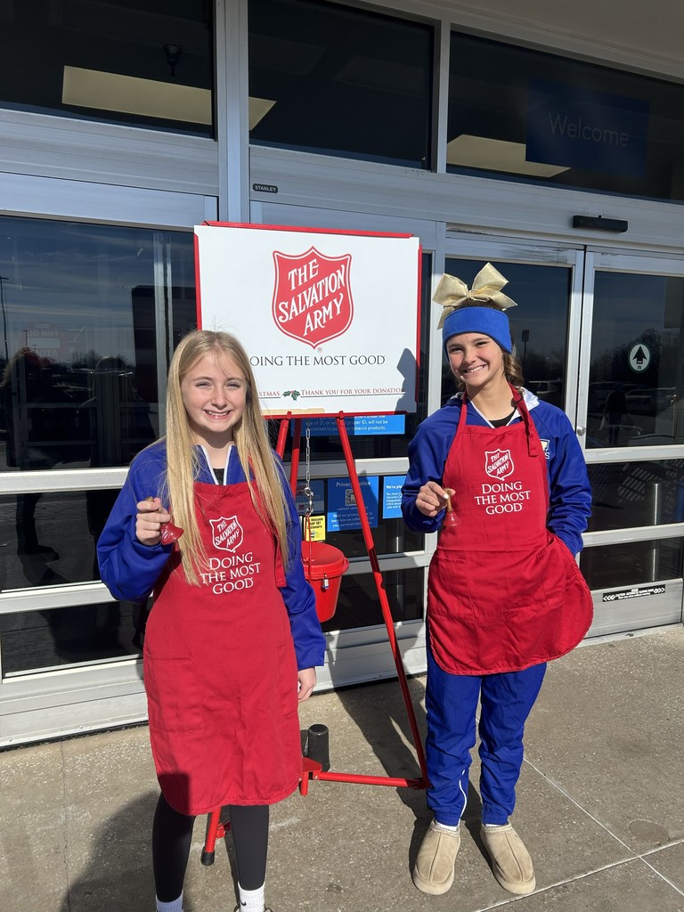 🔔❤️ HMS Cheerleaders Giving Back! ❤️🔔  Over Thanksgiving Break, our HMS Cheerleaders spent their time giving back to the community by serving as Bell Ringers for the Salvation Army.  We’re so proud of their generosity, school spirit, and willingness to make a difference! 💙💛  #HarrisonMiddleSchool #GreatGoblins #HMSCheer #GivingBack #SalvationArmy #CommunityService