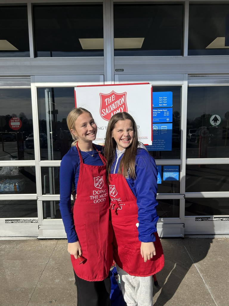 🔔❤️ HMS Cheerleaders Giving Back! ❤️🔔  Over Thanksgiving Break, our HMS Cheerleaders spent their time giving back to the community by serving as Bell Ringers for the Salvation Army.  We’re so proud of their generosity, school spirit, and willingness to make a difference! 💙💛  #HarrisonMiddleSchool #GreatGoblins #HMSCheer #GivingBack #SalvationArmy #CommunityService