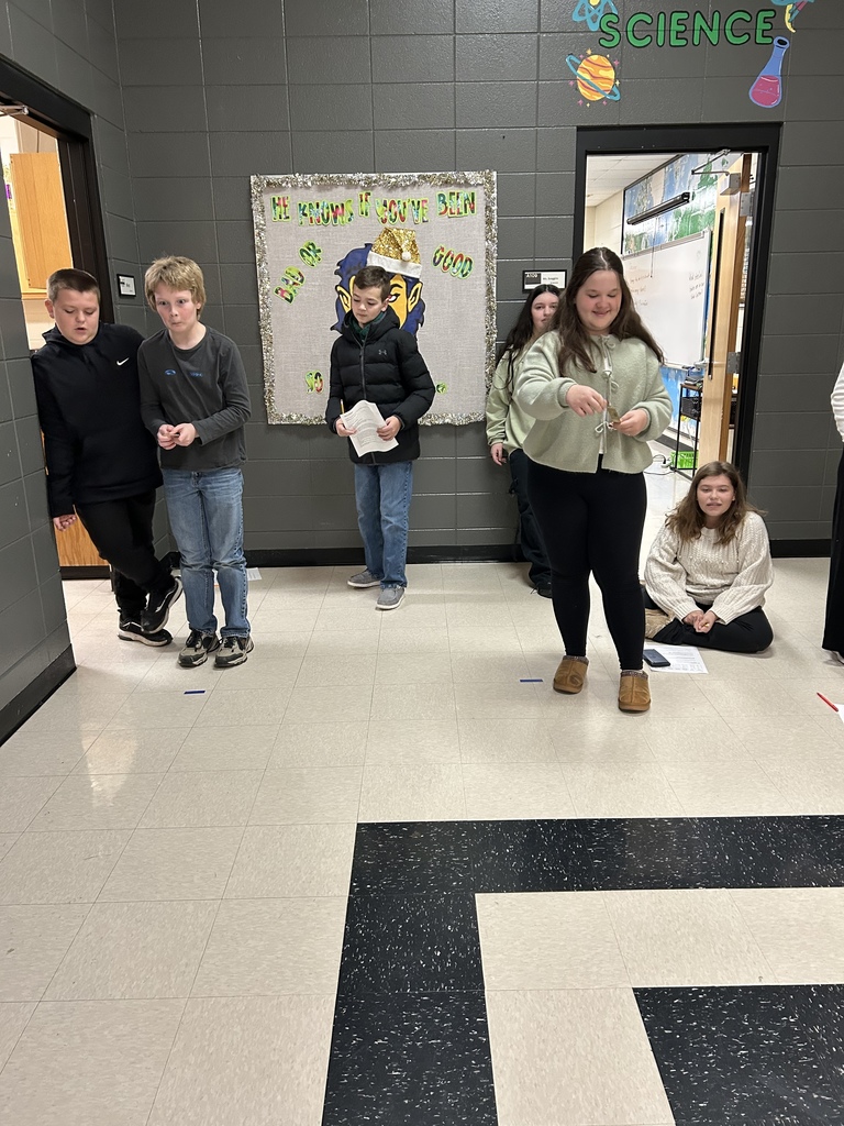🧪🎯 Stretching Into Science! 🎯🧪  Mrs. Scoggins’ science class really had a stretch in learning today! Students used rubber bands to explore the relationship between potential energy and kinetic energy — a hands-on way to see energy in action.  What a stretch! 💙💛  #HarrisonMiddleSchool #GreatGoblins #HMSScience #HandsOnLearning #STEMFun #EnergyInAction