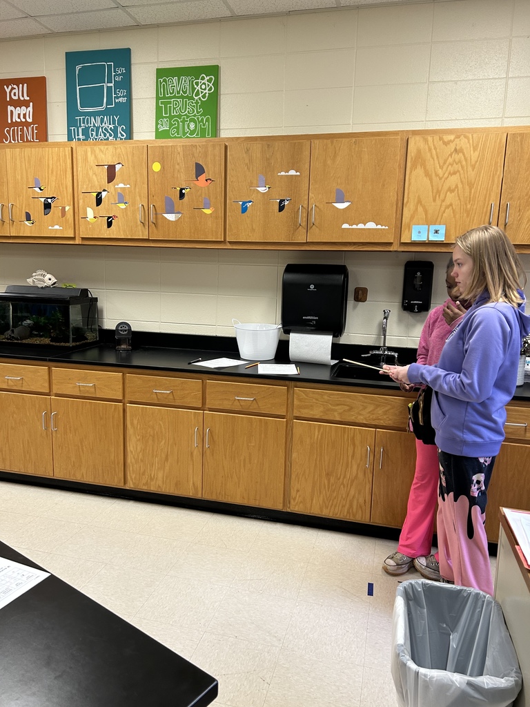 🧪🎯 Stretching Into Science! 🎯🧪  Mrs. Scoggins’ science class really had a stretch in learning today! Students used rubber bands to explore the relationship between potential energy and kinetic energy — a hands-on way to see energy in action.  What a stretch! 💙💛  #HarrisonMiddleSchool #GreatGoblins #HMSScience #HandsOnLearning #STEMFun #EnergyInAction
