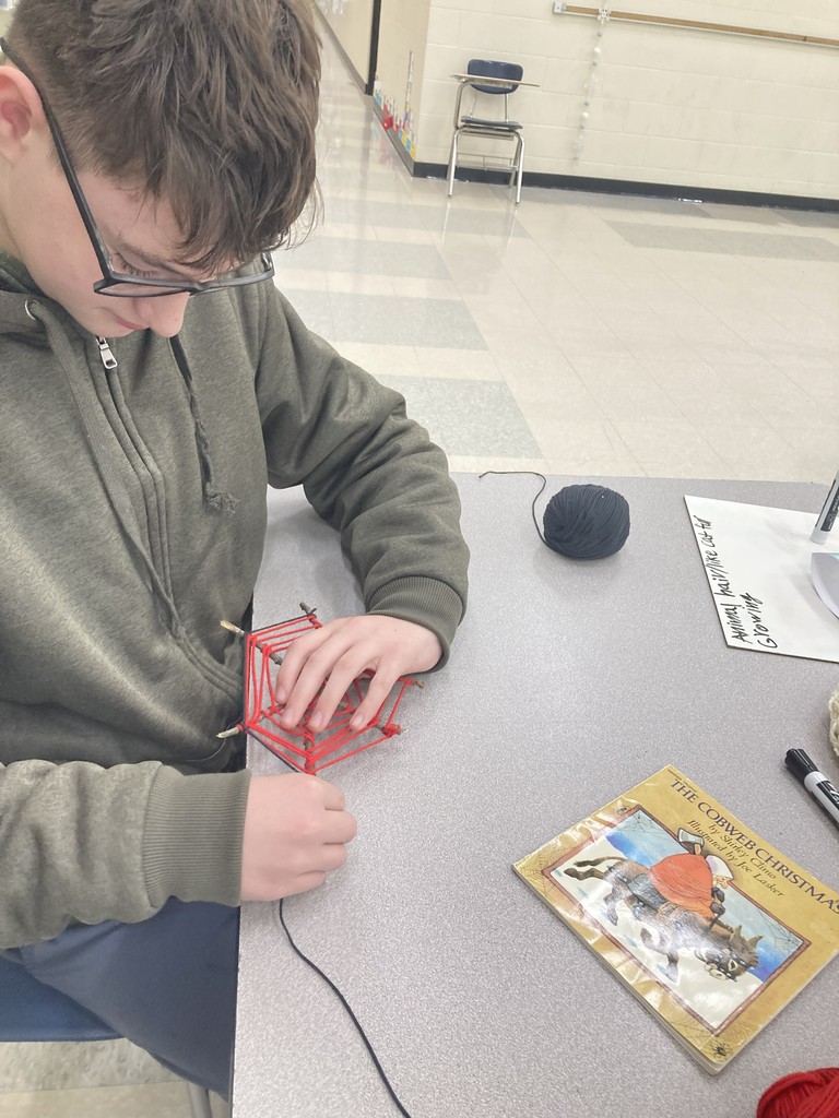 🎄📚 Holiday Spirit in Mrs. Walker’s Class! 📚🎄  Mrs. Walker’s class got into the holiday spirit today by reading Cobweb Christmas by Shirley Climo. This charming folktale shares German holiday traditions — including the story of how tinsel came to be used on Christmas trees!  What a fun and meaningful way to celebrate the season! 💙💛  #HarrisonMiddleSchool #GreatGoblins #HolidayReading #CobwebChristmas #FestiveLearning