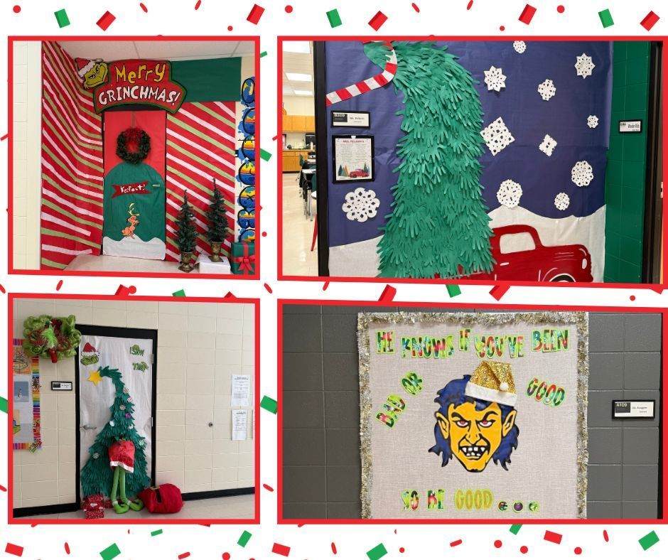 🎄✨ It’s beginning to look a lot like Christmas all through the school! ✨🎄  Harrison Middle School is filled with holiday cheer, and our halls are looking more festive than ever. Enjoy these photos showcasing the amazing Holiday Spirit shining throughout HMS! 💙💛  #HarrisonMiddleSchool #GreatGoblins #HolidaySpirit #ChristmasAtHMS #FestiveFun