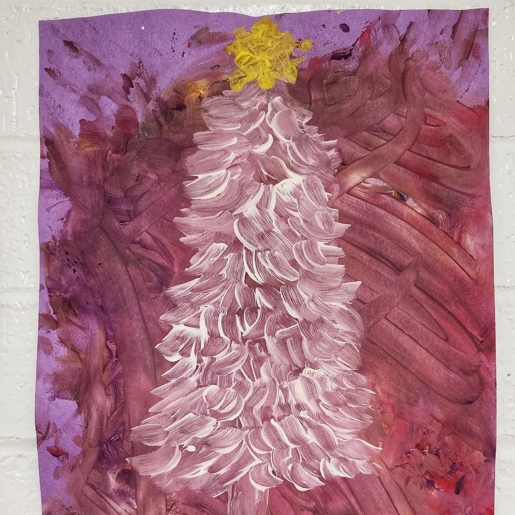 Christmas tree painting