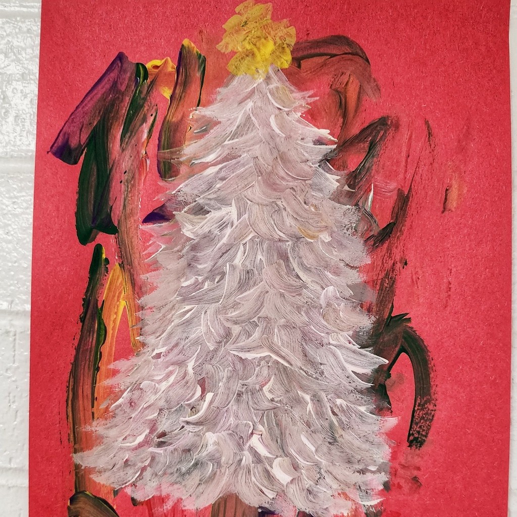 Christmas tree painting