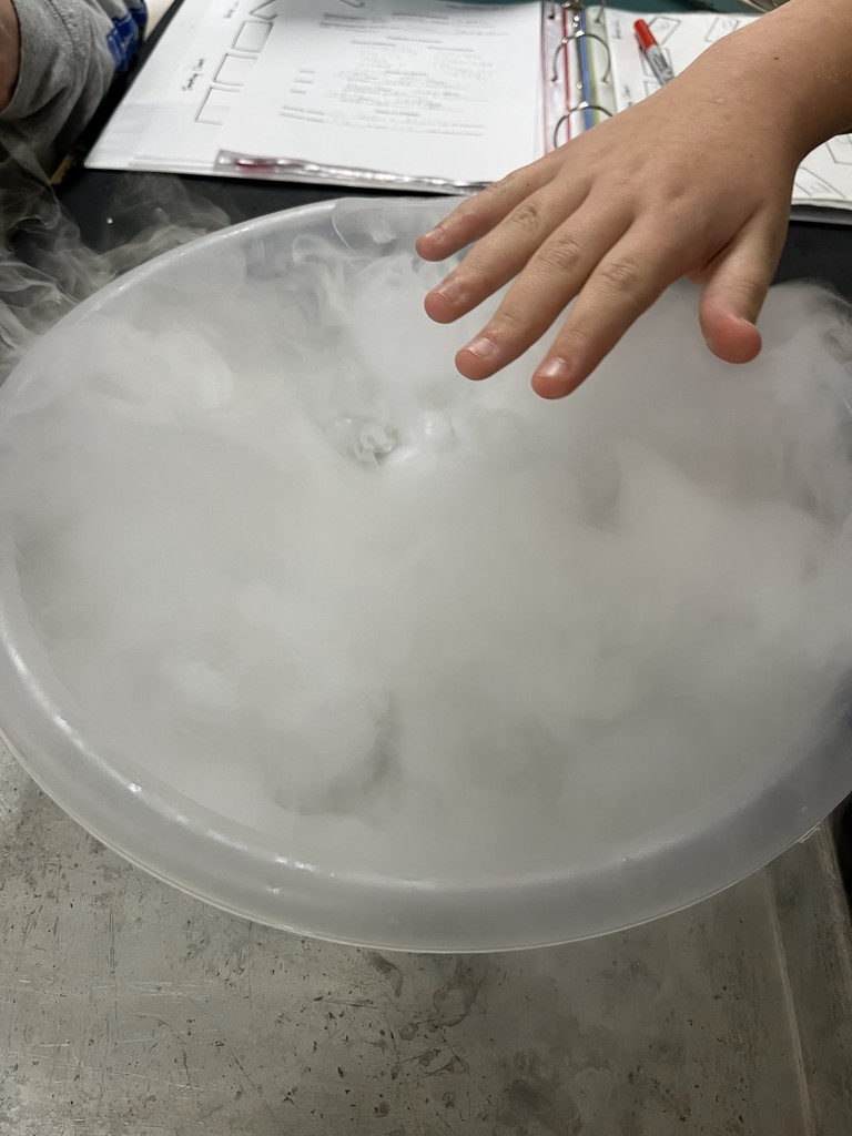 ❄️🧪 Science in Action! 🧪❄️ Mrs. Bryant’s class had a blast exploring physical changes using dry ice! Students enjoyed exciting demonstrations and hands-on learning that made science come alive.  Science was definitely a hit! 💙💛  #HarrisonMiddleSchool #GreatGoblins #HMSScience #HandsOnLearning #STEMFun #PhysicalChanges #ScienceIsAwesome