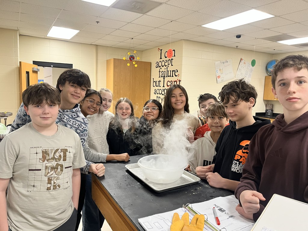 ❄️🧪 Science in Action! 🧪❄️ Mrs. Bryant’s class had a blast exploring physical changes using dry ice! Students enjoyed exciting demonstrations and hands-on learning that made science come alive.  Science was definitely a hit! 💙💛  #HarrisonMiddleSchool #GreatGoblins #HMSScience #HandsOnLearning #STEMFun #PhysicalChanges #ScienceIsAwesome