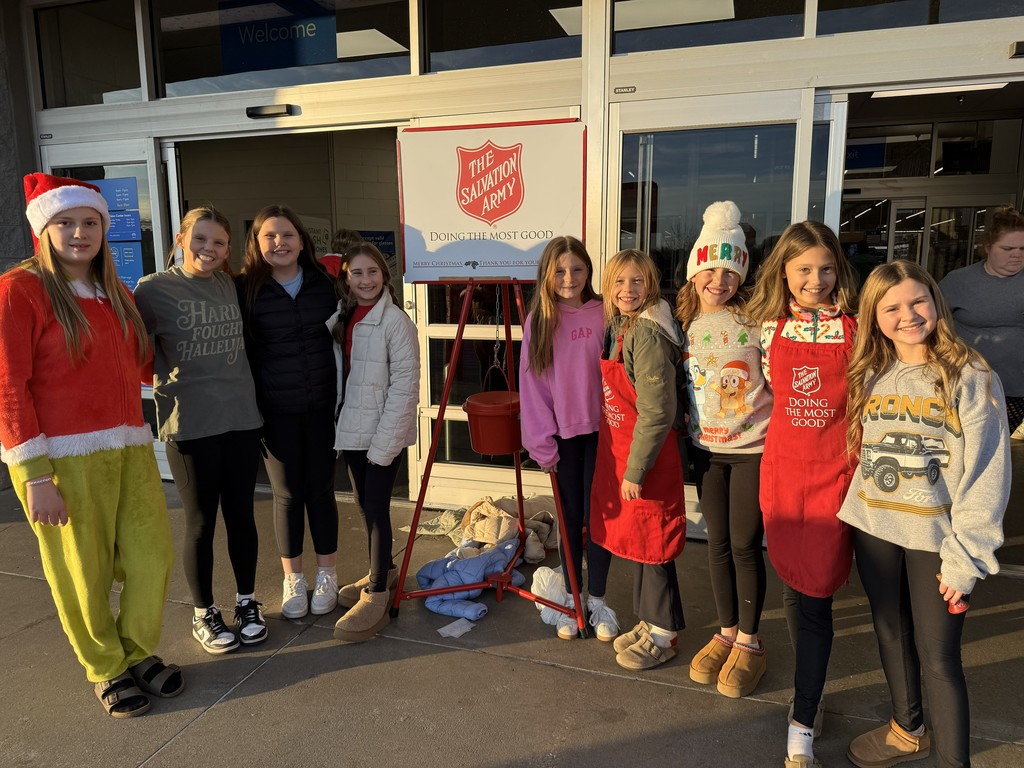 🎄❤️ Razorbacks Giving Back This Christmas! ❤️🎄  The HMS 6th Grade Razorbacks Team spread holiday cheer by volunteering their time as Salvation Army bell ringers during the Christmas season. We are so proud of their willingness to serve others and give back to our community.  What a perfect way to show their Goblin Spirit! 💙💛🐗✨