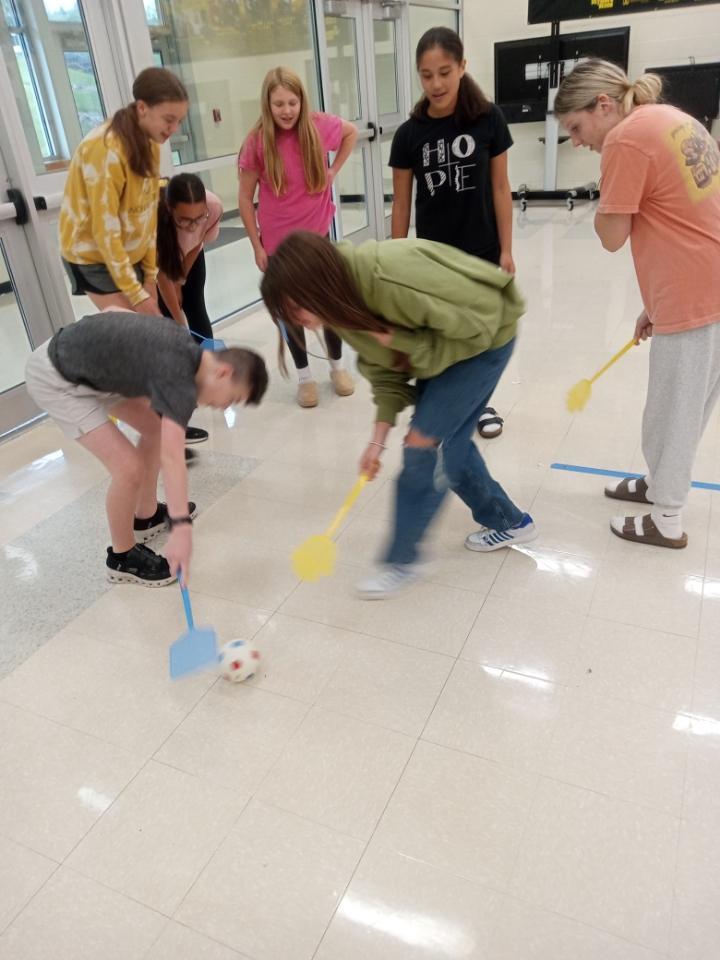 Teambuilders are a big part of helping our EAST students grow essential skills used in EAST and throughout student life. 💡🤝 Through these activities, students learn to cooperate, communicate, problem-solve, compete with sportsmanship, lead, create, and more.  Here are a few photos from several teambuilders we’ve done in EAST this year!  #HMSEAST #EASTProgram #StudentLeadership #TeamBuilding #ProblemSolvers #FutureLeaders #GoblinPride