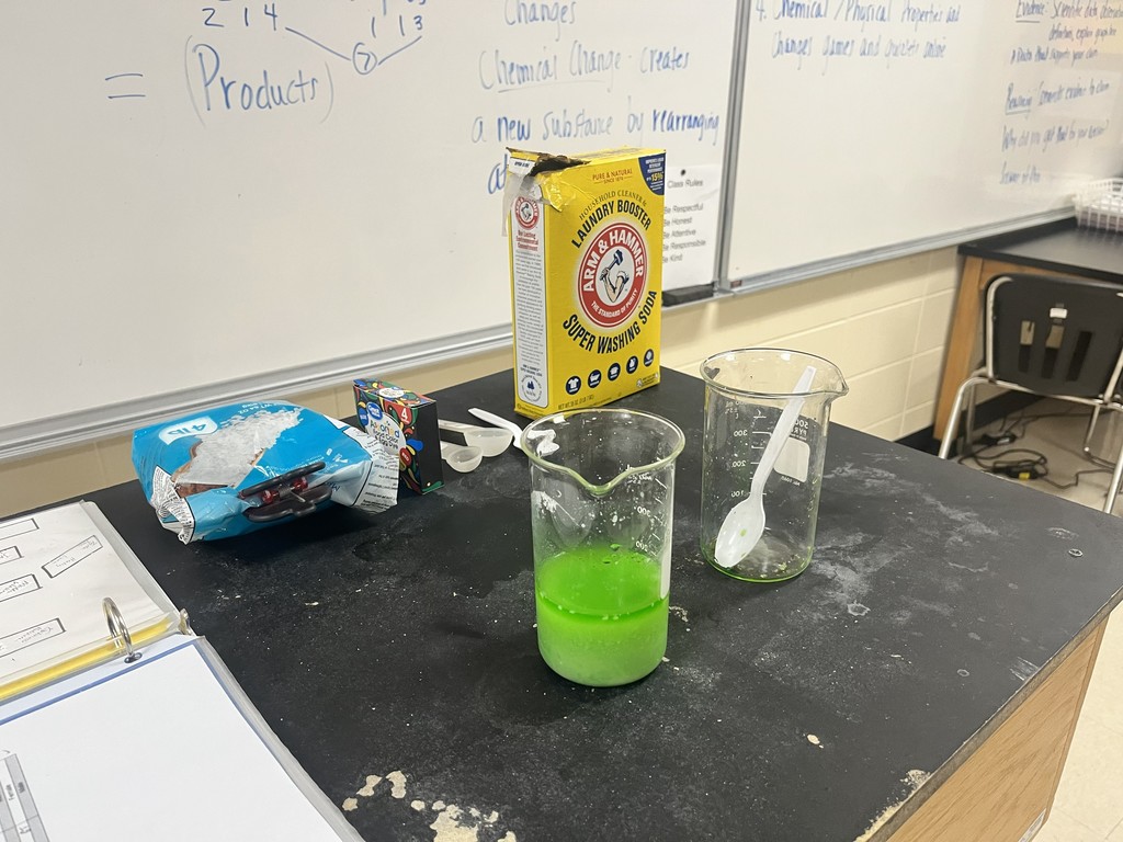 Science in action! 🧪 Mrs. Bryant’s class mixed magnesium sulfate and sodium carbonate during today’s precipitate lab, creating magnesium carbonate and sodium sulfate. Students loved seeing a chemical reaction produce a solid right before their eyes!  