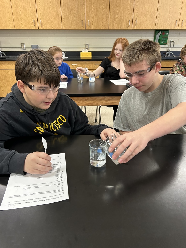 Mrs. Scoggins' s science class was studying evidence of a chemical reaction today! Students mixed two clear solutions together and observed the formation of a precipitate, showing that a chemical change had taken place. 🧪✨