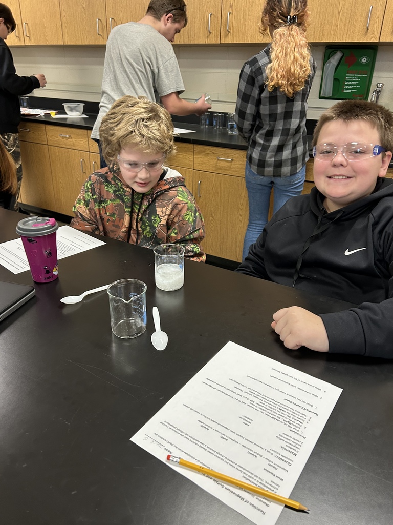 Mrs. Scoggins' s science class was studying evidence of a chemical reaction today! Students mixed two clear solutions together and observed the formation of a precipitate, showing that a chemical change had taken place. 🧪✨