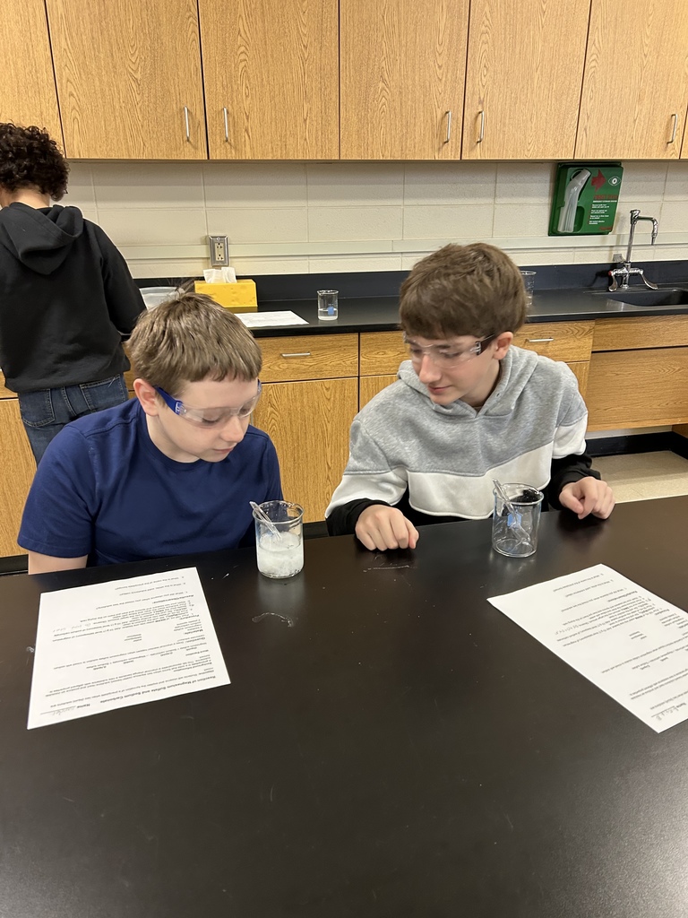 Mrs. Scoggins' s science class was studying evidence of a chemical reaction today! Students mixed two clear solutions together and observed the formation of a precipitate, showing that a chemical change had taken place. 🧪✨