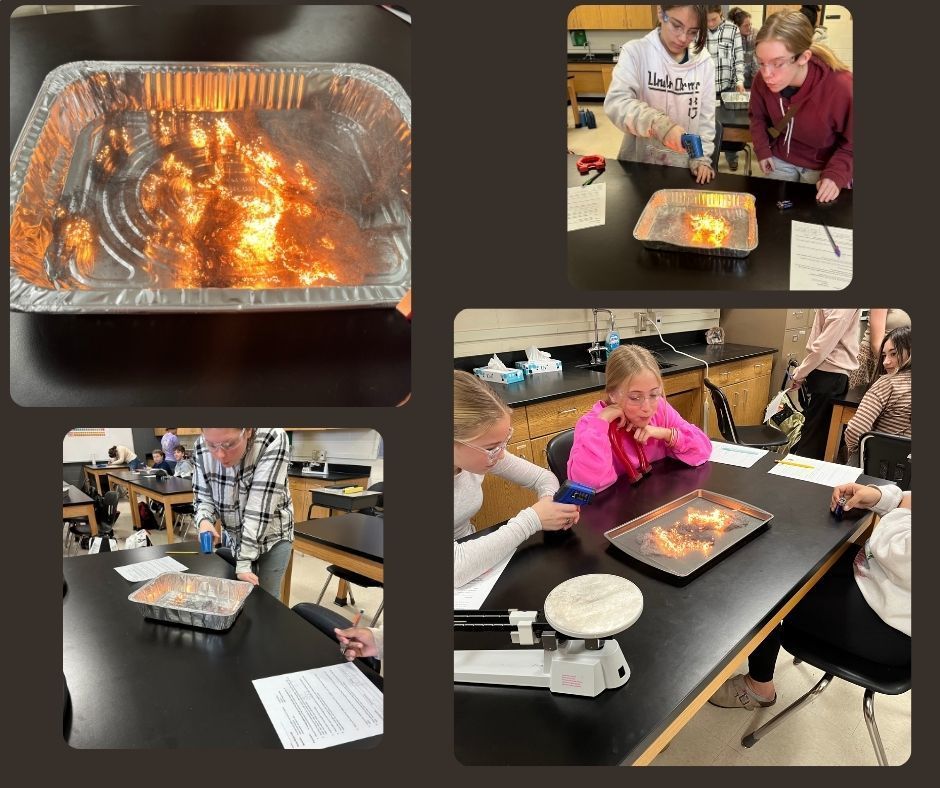 🔥⚡ Science in action in Mrs. Bryant’s and Mrs. Scoggin’s classes! Students used steel wool and a 9-volt battery to explore physical and chemical changes. When the steel wool heated up and glowed, they observed a true chemical reaction as iron oxide formed. Hands-on learning never looked so bright! 🧪✨     #HandsOnLearning #STEM #ScienceClass #ChemistryInAction #RealWorldScience #FutureScientists #MiddleSchoolScience #InquiryBasedLearning