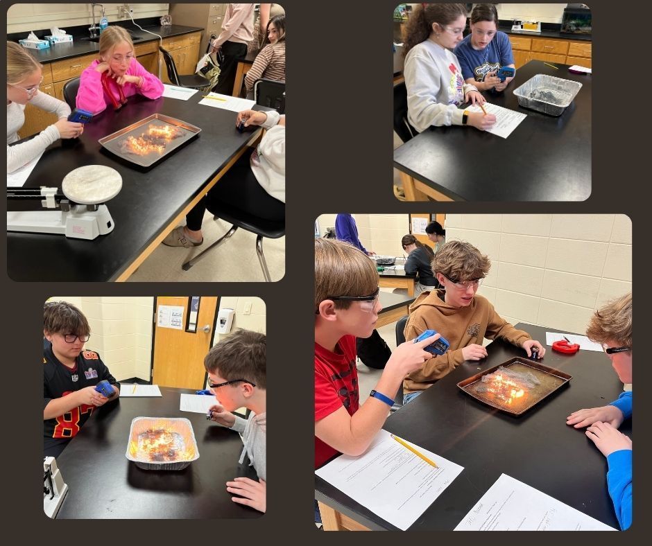 🔥⚡ Science in action in Mrs. Bryant’s and Mrs. Scoggin’s classes! Students used steel wool and a 9-volt battery to explore physical and chemical changes. When the steel wool heated up and glowed, they observed a true chemical reaction as iron oxide formed. Hands-on learning never looked so bright! 🧪✨     #HandsOnLearning #STEM #ScienceClass #ChemistryInAction #RealWorldScience #FutureScientists #MiddleSchoolScience #InquiryBasedLearning