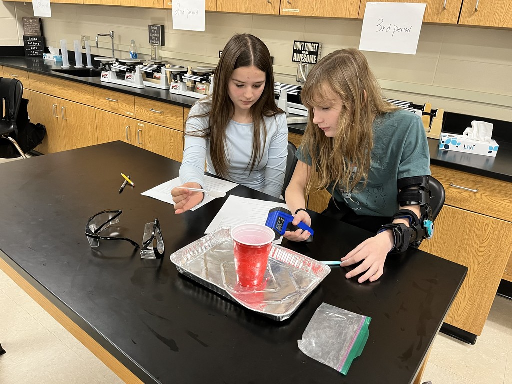 🧪 Science in Action! Mrs. Bryant’s students combined calcium chloride and water to determine whether the reaction was endothermic or exothermic. By observing the temperature change, students discovered that the reaction was exothermic—releasing heat! Hands-on learning makes science come alive! 🔥👩‍🔬👨‍🔬  #STEM #ScienceClass #HandsOnLearning #MiddleSchoolScience #Experiments #ChemistryInAction #LearningByDoing #FutureScientists #ScienceEducation #ClassroomFun