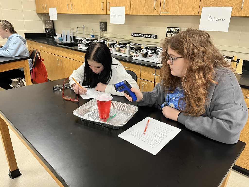 🧪 Science in Action! Mrs. Bryant’s students combined calcium chloride and water to determine whether the reaction was endothermic or exothermic. By observing the temperature change, students discovered that the reaction was exothermic—releasing heat! Hands-on learning makes science come alive! 🔥👩‍🔬👨‍🔬  #STEM #ScienceClass #HandsOnLearning #MiddleSchoolScience #Experiments #ChemistryInAction #LearningByDoing #FutureScientists #ScienceEducation #ClassroomFun