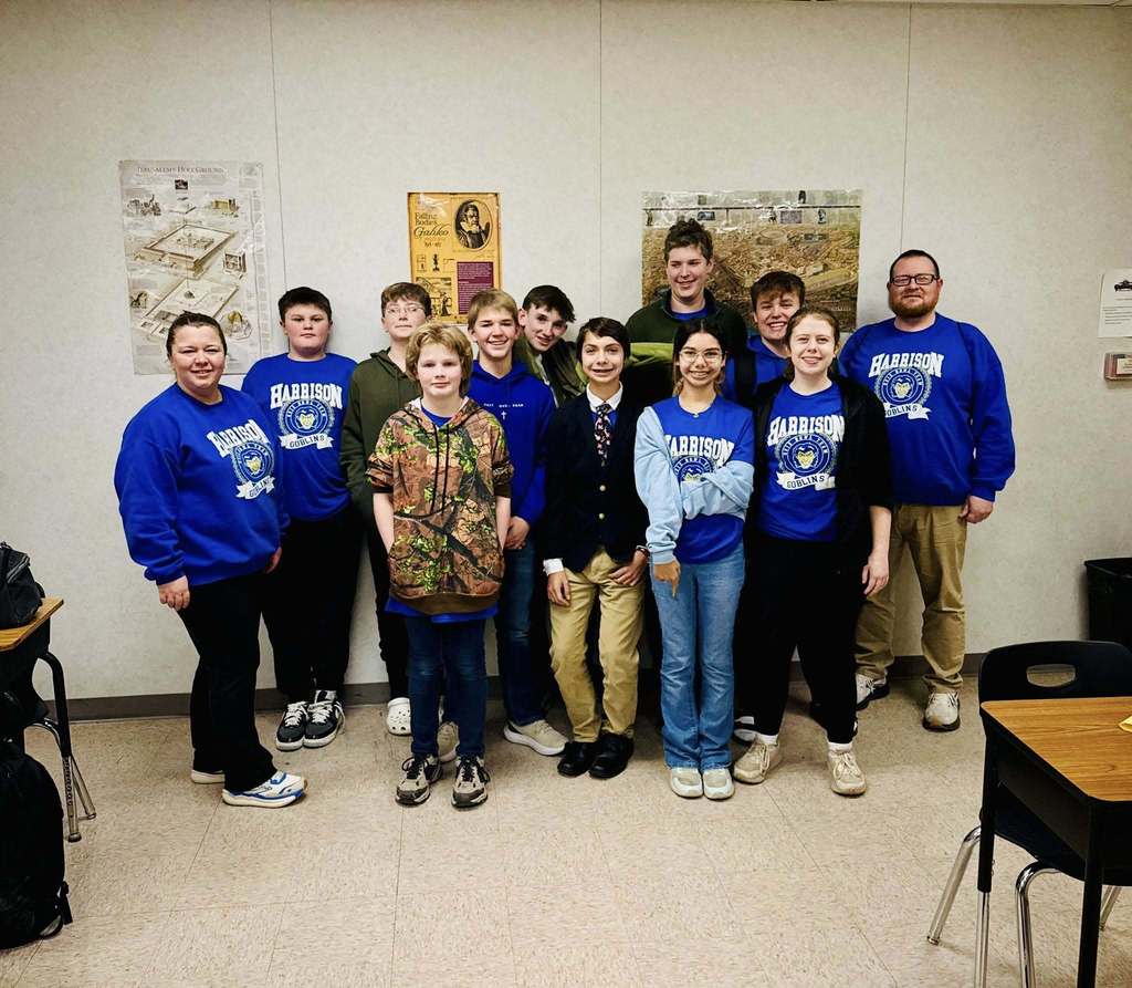 Harrison’s 7th/8th and 9th Grade Quiz Bowl Teams competed in an invitational tournament last weekend! They went up against schools from multiple conference levels. Christopher Bourquin was awarded an All Star Award for being a high scorer in the tournament! He was in the top 10, ranking 8th out of more than 100 players! Congratulations, students!